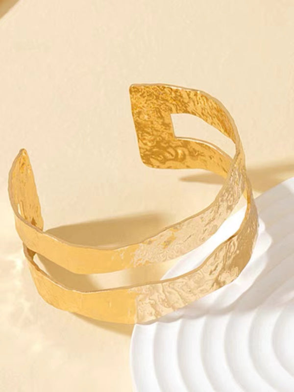 High color retention gold plated fashionable open bracelet