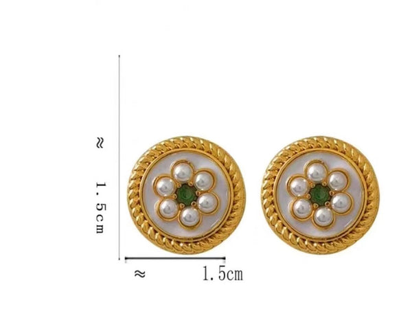 Fashionable palace style exquisite inlaid elegant commuter earrings