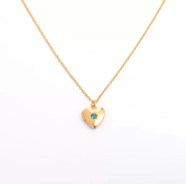 18k gold plated heart necklace simple
